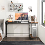 140 cm Black Computer Desk with 2-Tier Shelves