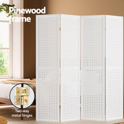 4-Panel White Pine Folding Room Divider