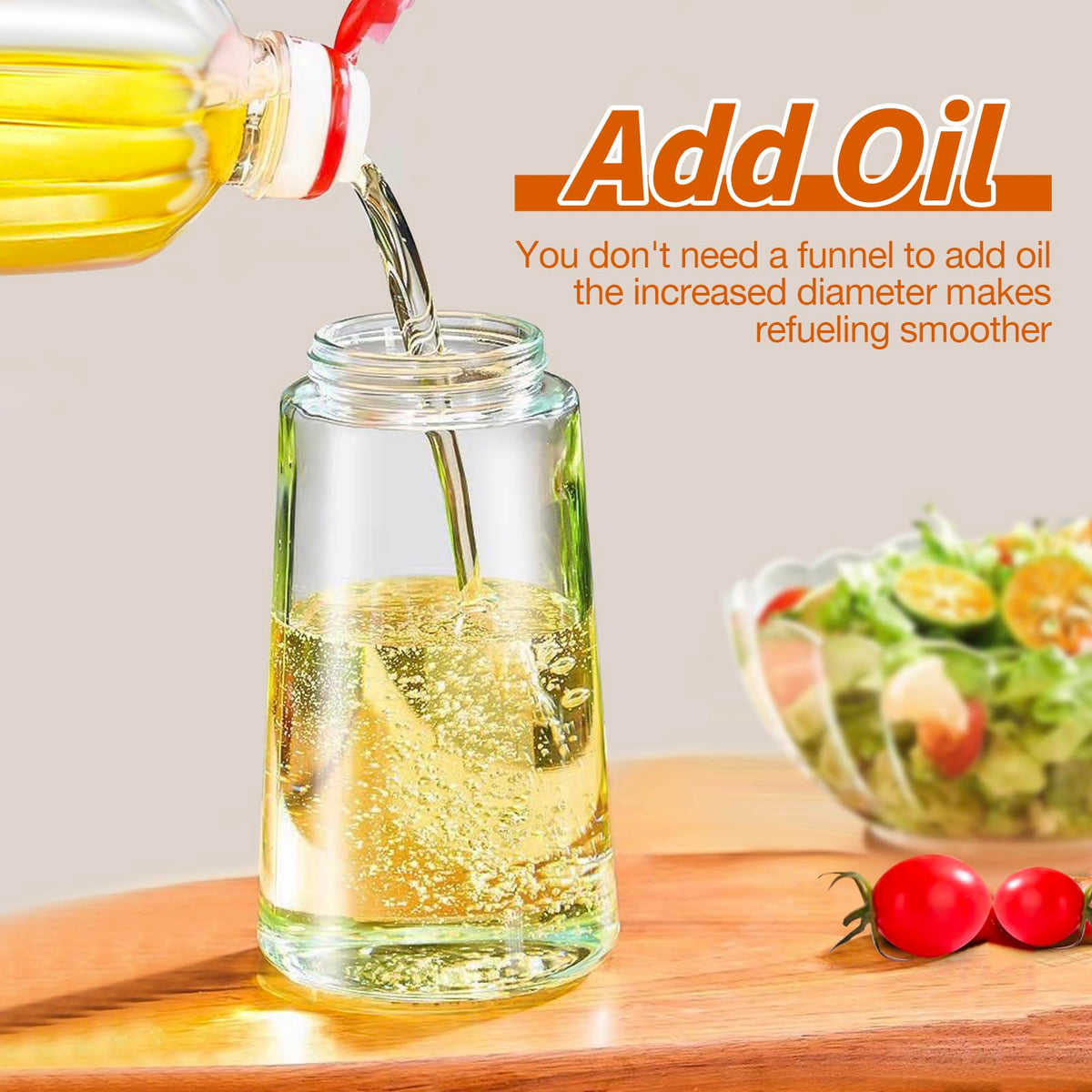 2-in-1 Glass Cooking Oil Sprayer & Pourer – 470 ml, White