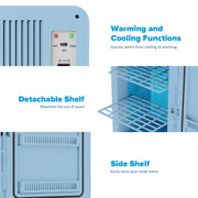 22L Mini Fridge, Portable Car Fridge Makeup Refrigerators AC/DC Powered Electric Cooler and Warmer for Cars, Homes, Offices, and Dorms, Blue