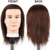 Male Haircut Training Head with 100% Human Hair