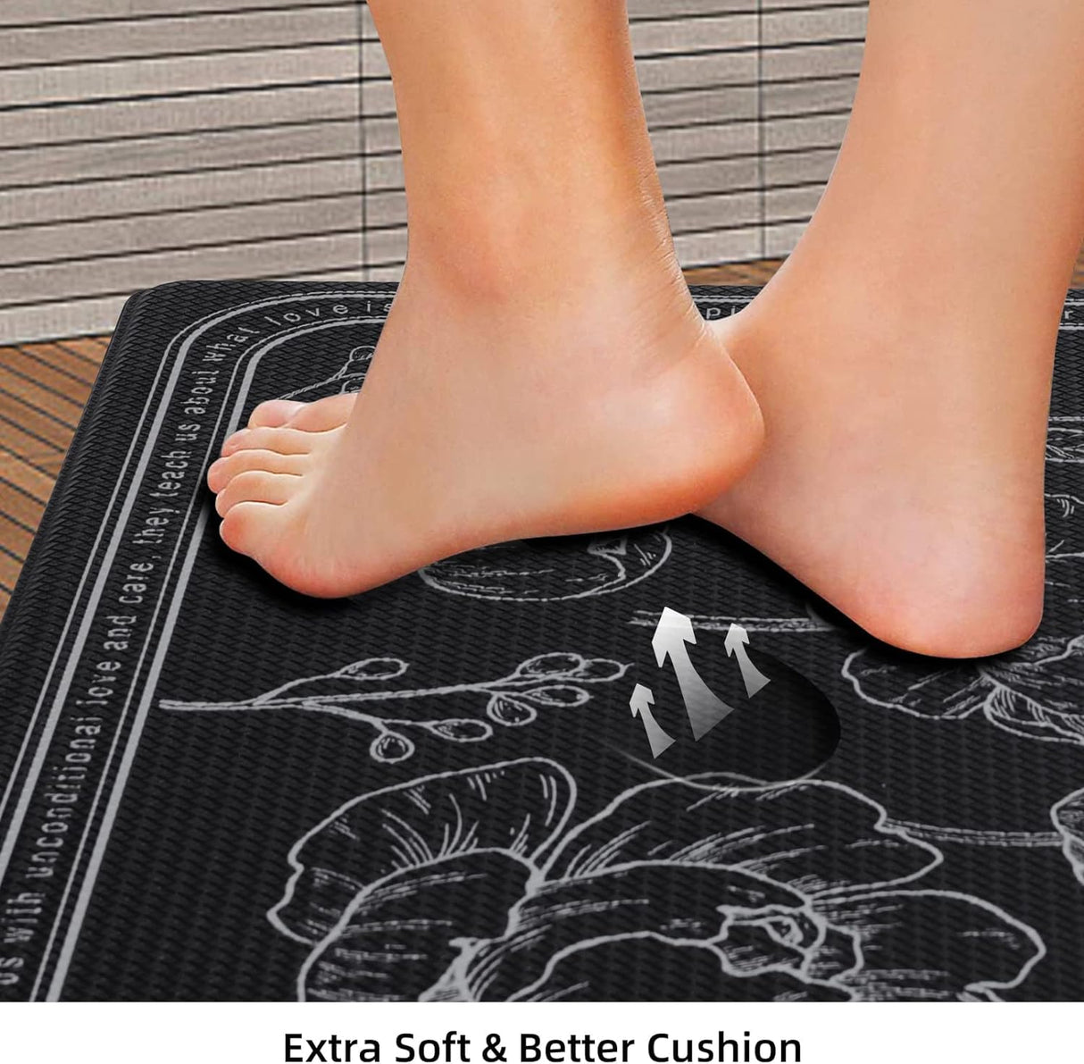 Kitchen Mat 2PCS, Cushioned Kitchen Mats for Floor, Anti-Fatigue Mat Waterproof Kitchen Rug Set of 2 Non-Skid Comfort Standing Mat for Kitchen, Office, Sink, Laundry, 17"x29"+17"x47"
