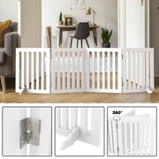 Freestanding Foldable Wooden Pet Gate – 203 × 61 cm