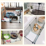 12-Panel Black Wire Small-Animal Playpen – 37 × 37 cm Panels