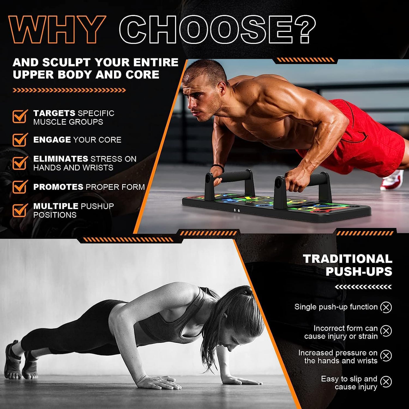 Foldable 14-in-1 Push-Up Board