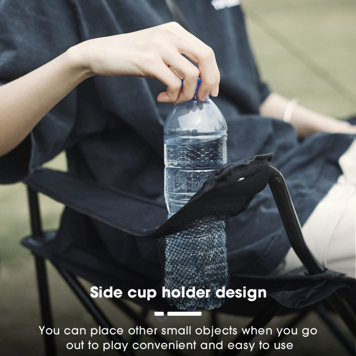 Lightweight Folding Camping Chair with Carry Bag – Black