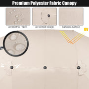 4.6 m Double-Sided Patio Umbrella with Base – Beige