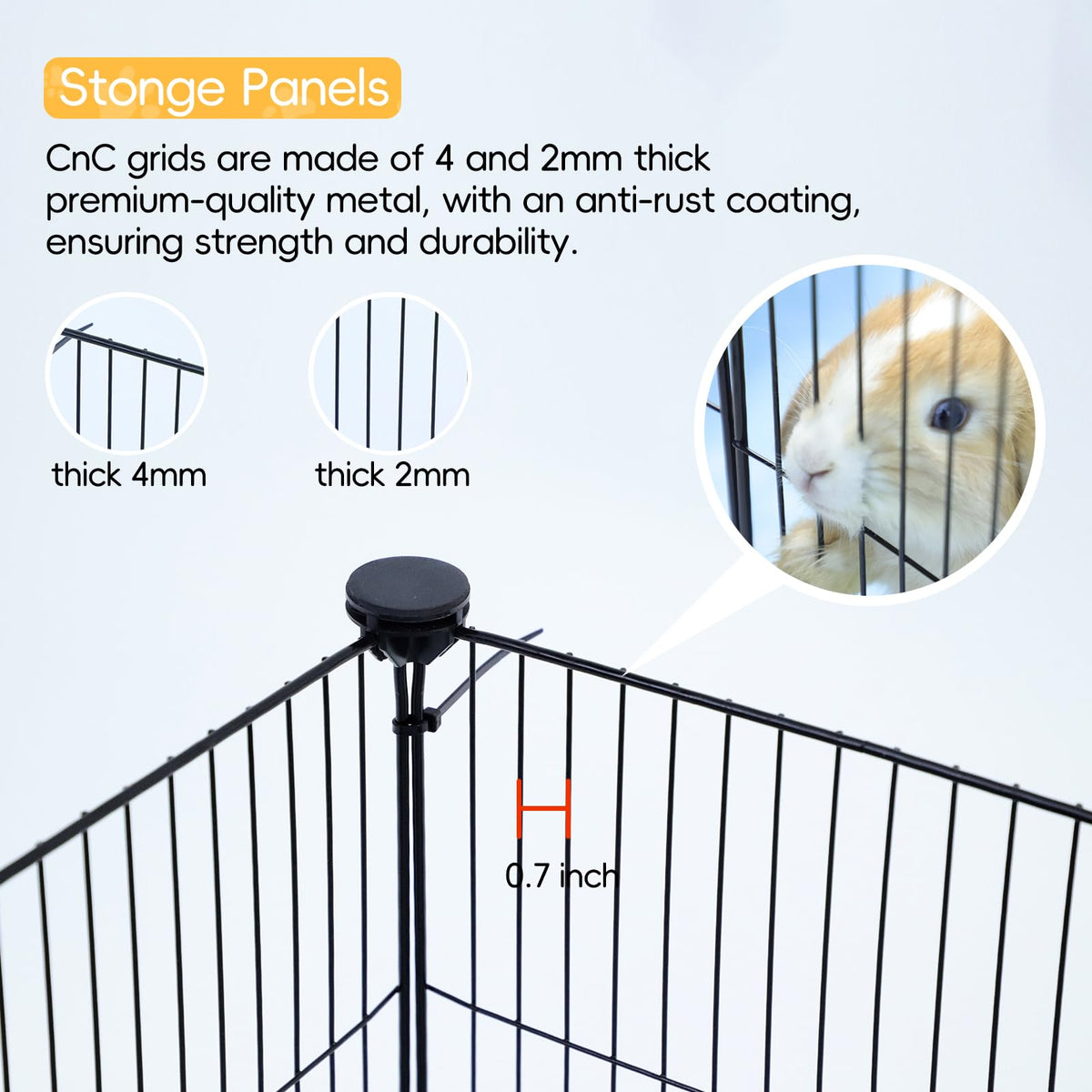 12-Panel C&C Guinea Pig Cage with Washable Liner – 122 × 61 cm