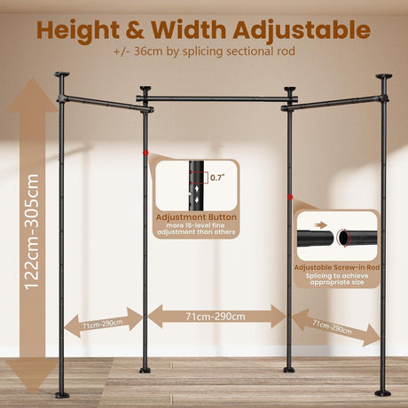 Tension curtain rod room partition