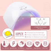 40 Colors Gel Polish with 36W Nail Light Curing Gel Lamp for Nails Gel Nail Kit Soak off Base Coat Top Coat Gel Polish with Manicure Tools DIY Nail Kit for Beginner at Home, Gel Nail Set
