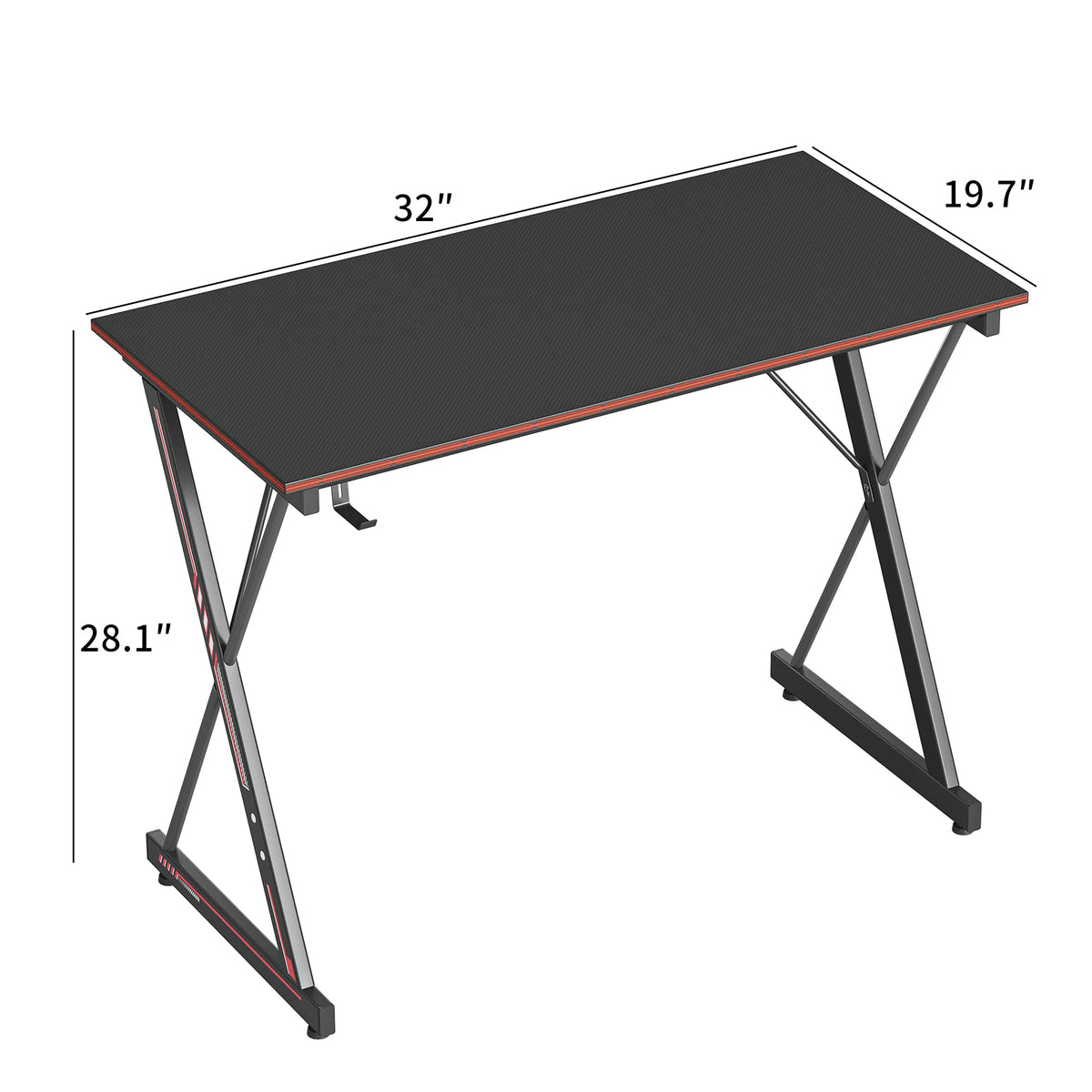 32-Inch Black Gaming & Home-Office Desk