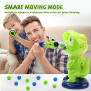 Movable Dinosaur Shooting Toys for Kids,Electronic Target Shooting Games with 2 Pump Gun,48 Balls Party Favor Toys with Score Record, LED & Sound, Dino Toys Boys and Girls