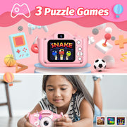 Kids Camera Toys for 3-12 Years Old Boys Girls Children,Portable Child Digital Video Camera with Silicone Cover, Christmas Birthday Gifts for Toddler Age 3 4 5 6 7 8 9 (Pink)