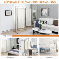 White 4-Panel Folding Room Divider – 221 × 188cm
