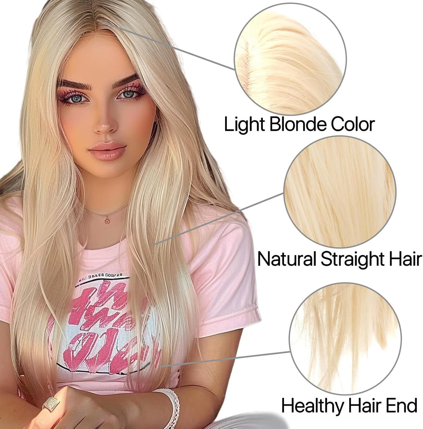 28-Inch Long Straight Synthetic Wig – Multiple Colours