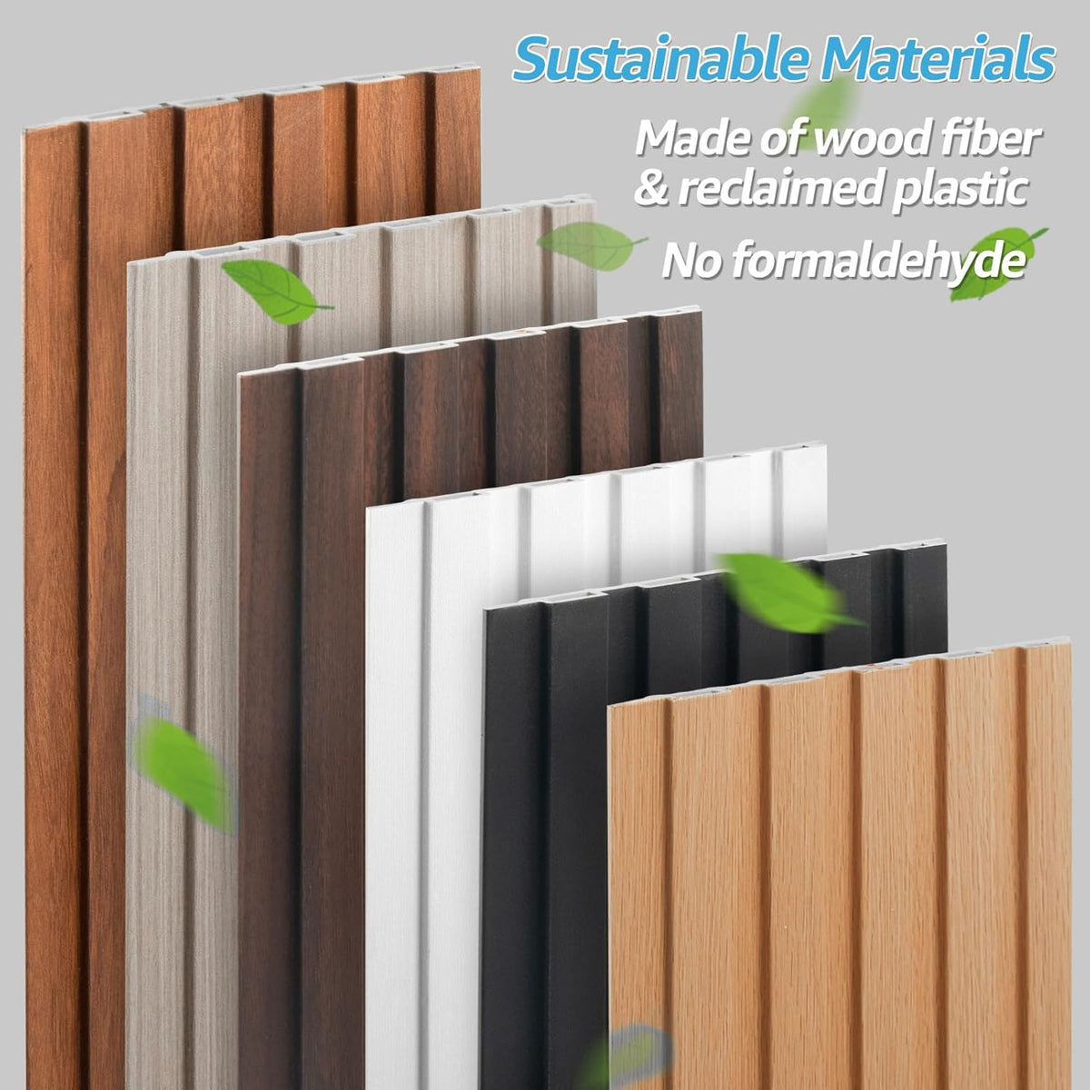 122 × 16 cm WPC Slat Wall Panels – 16 Pack, 2 Finishes