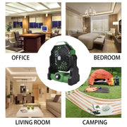 7800 mAh Rechargeable Camping Fan with LED Lantern – Green