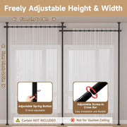 No-Drill Tension Room-Divider Curtain Rod – 6 Options