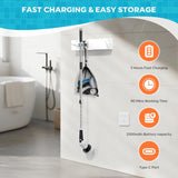 YKYI Electric Spin Scrubber,Cordless Cleaning Brush,Shower Cleaning Brush with 8 Replaceable Brush Heads, Power Scrubber 3 Adjustable Speeds,Adjustable & Detachable Long Handle,Voice Broadcast