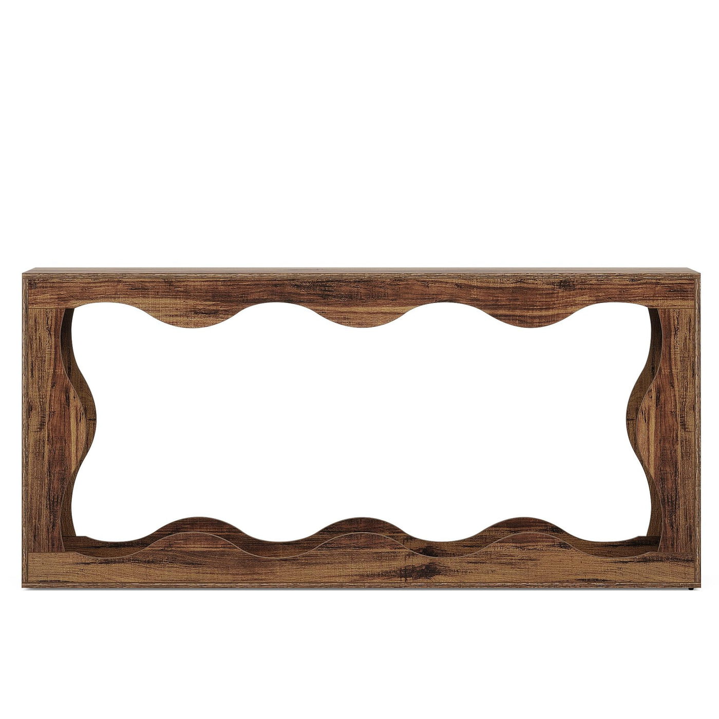 160 cm Farmhouse Console Table with Storage – Brown