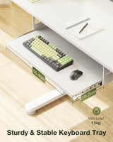 ODK Electric Standing Desk with Keyboard Tray & Memory Control,72-118cm Height Adjustable Sit Stand Desk,Ergonomic Computer Desk for Home Office,100 * 50cm,White