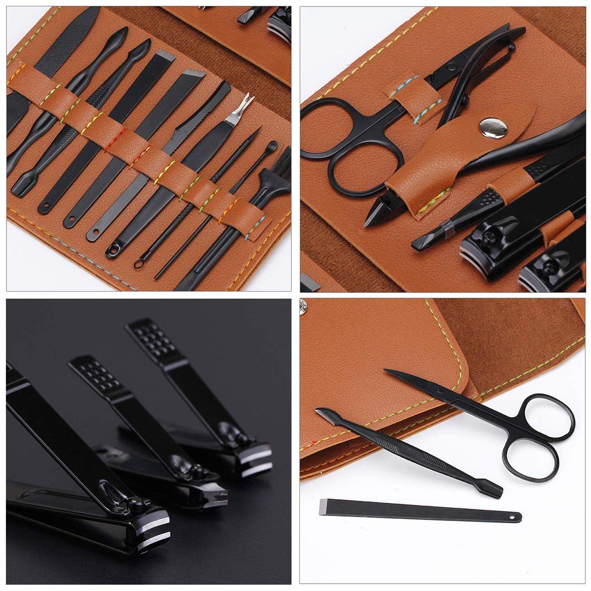 16-Piece Stainless-Steel Manicure & Grooming Set with Case