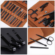 16-Piece Stainless-Steel Manicure & Grooming Set with Case