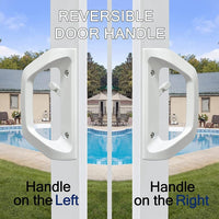 Reversible White Sliding Patio-Door Handle & Mortise Lock Set