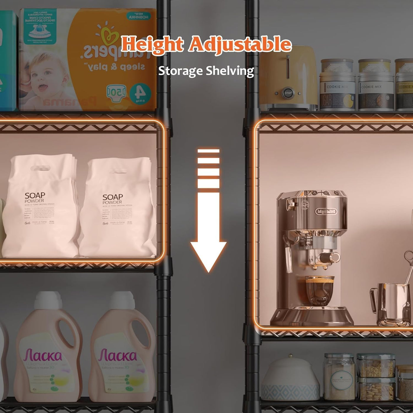 Heavy-Duty 5-Tier Metal Wire Shelving Unit