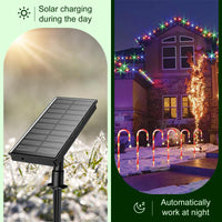 12-Pack Solar Candy Cane Path Lights – 72 LEDs & 8 Modes