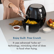 Healthy Choice 8 Litre Digital Air Fryer for Healthy Oil-Free Cooking - Multi-Use 1800W One Touch Digital Oven Cooker for Deep Frying, Roasting, Baking & Grilling - 8 Presets Cooking Programs, Black