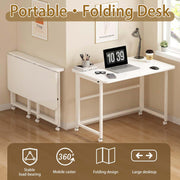 Small Folding Computer Desk with Wheels