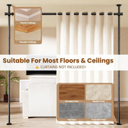 Tension Curtain Rod for Room Partition, No Drilling, 121-304cm(H) 71-434cm(W) | Floor to Ceiling Room Divider, Black, Strong Weight Capacity, Quick Assemble, Wall Divider for Bedroom Dorm Privacy