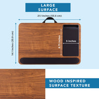 Espresso Lap Desk with Wrist Rest, Mouse Pad & Phone Holder