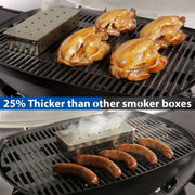 Stainless-Steel BBQ Smoker Box with Hinged Lid