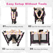 4-IN-1 Portable Travel Cot Portacot Baby Co Sleeper Bedside Bassinet Folding