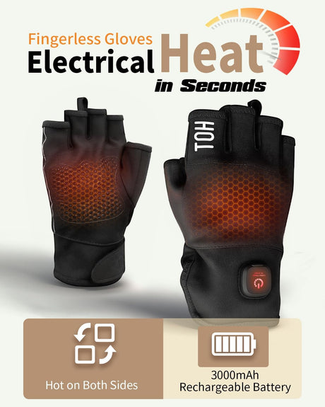Heated Gloves Rechargeable for Men Women, Winter Warm Gloves for Arthritis, Variable Temperature Control, Work Touchscreen Gloves for Winter Cold Weather Electric (Medium)