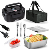 Electric Lunch Box, Food Heater Portable Warmer Leakproof Heated Box, 220V AU Socket, Heating Microwave for Car/Home with 1.5L Removable Stainless Steel Container with Spoon,Fork,Knife & Napkin,Bag