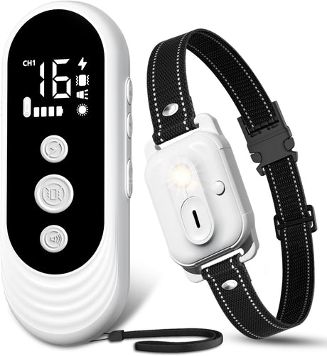 Dog Training Collar, 3300ft Dog Shock Collar with Remote, IPX7 Waterproof Rechargeable Shock Collar for Small, Medium, Large Dogs with Beep, Vibration, Safety Shock, Light Mode, 8-120 lbs