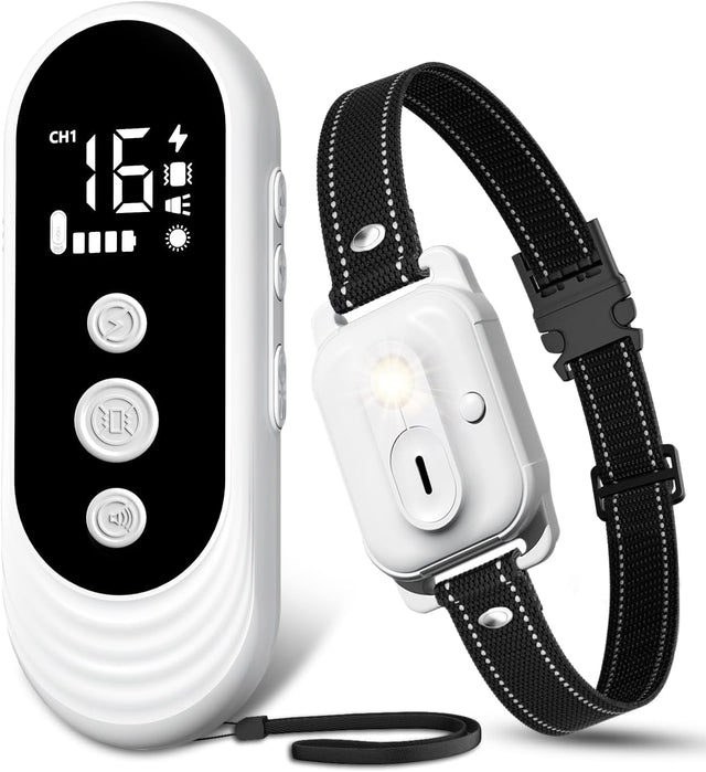 Dog Training Collar, 3300ft Dog Shock Collar with Remote, IPX7 Waterproof Rechargeable Shock Collar for Small, Medium, Large Dogs with Beep, Vibration, Safety Shock, Light Mode, 8-120 lbs