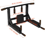 Wall Mounted Pull Up Bar and Dip Station, Heavy Duty Wall Mount Pull-up Chin Up Bar Multifunctional Home Gym Workout Indoor Exercise Equipment Support to 300kg