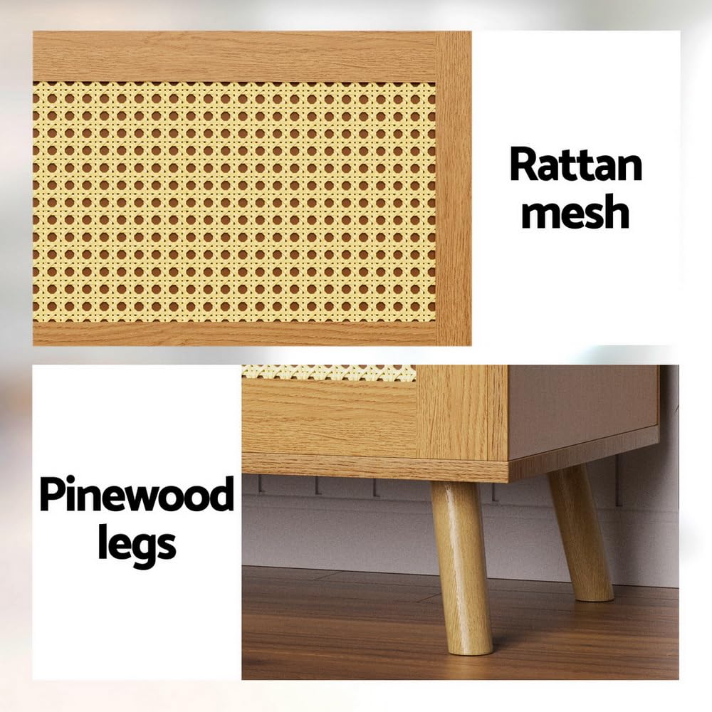 2-Tier Rattan Shoe Cabinet for Up to 10 Pairs