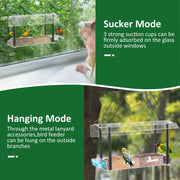 Clear Window Bird Feeder with Suction Cups & Water Tray