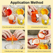 3-Piece Handheld Egg-Opener Set – Yellow, Orange & Pink