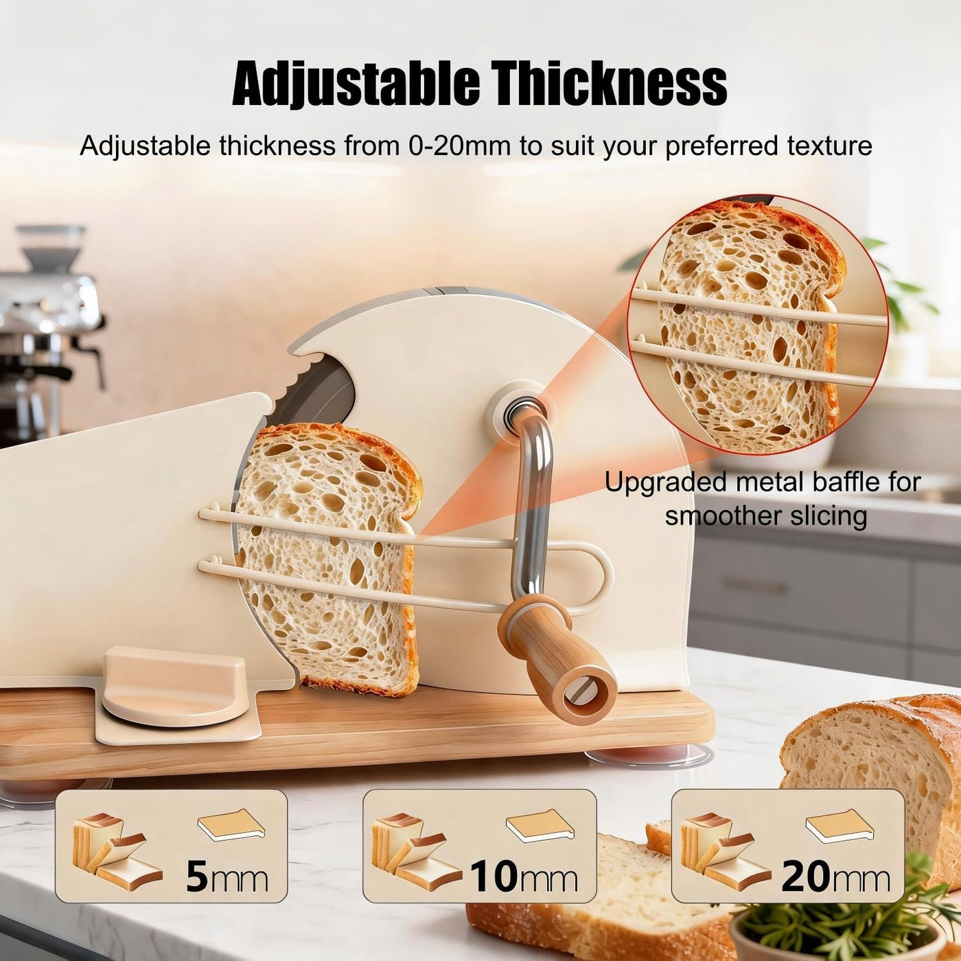 Manual Bread Slicer - Hand-cranked Bread Slicer