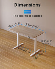 Electric Standing Desk Adjustable Height, 40 x 24 Inch Sit and Stand Desk, Home Office Desk, Ergonomic Workstation Computer Desk, Ivory