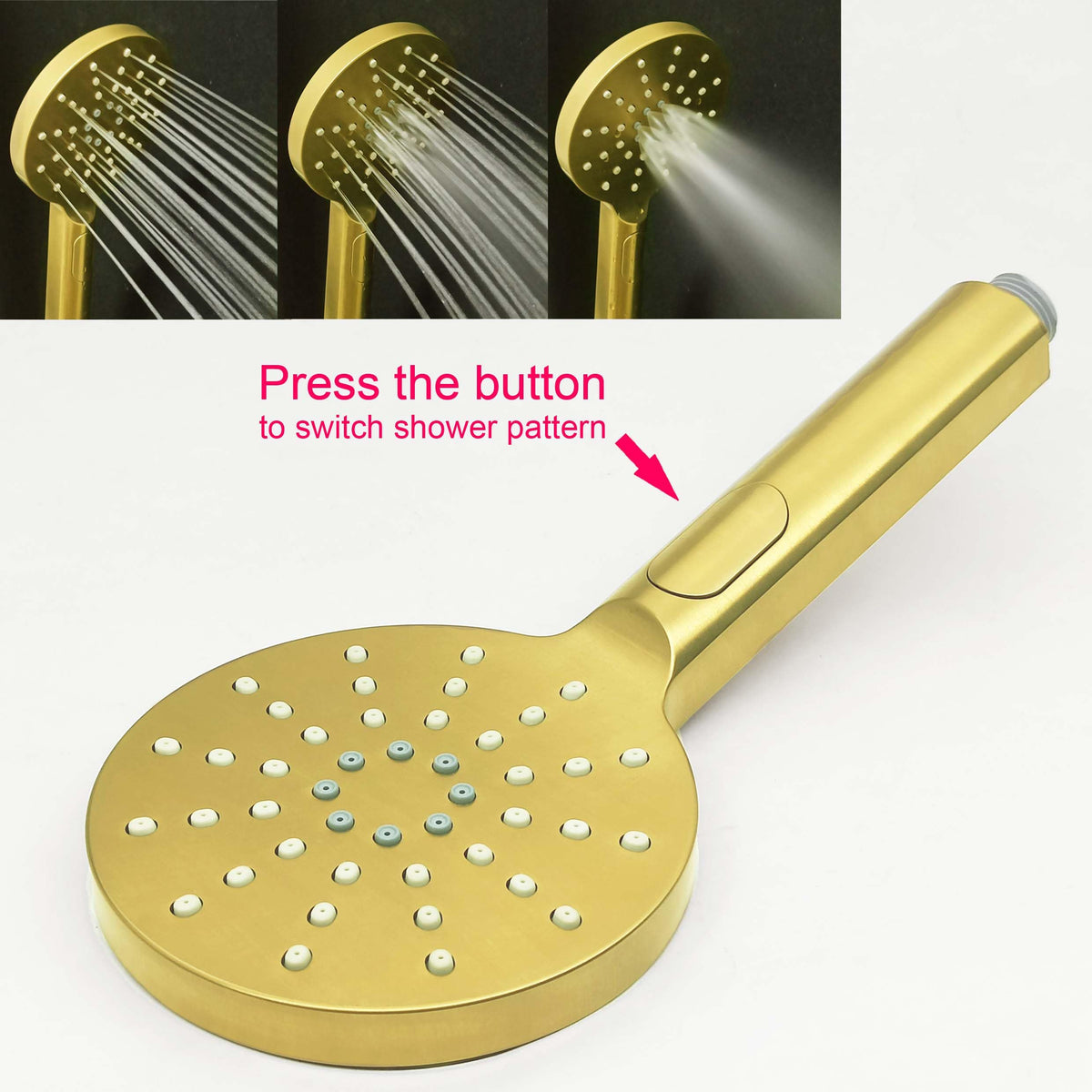 Round Brushed-Gold Twin Shower Rail Set