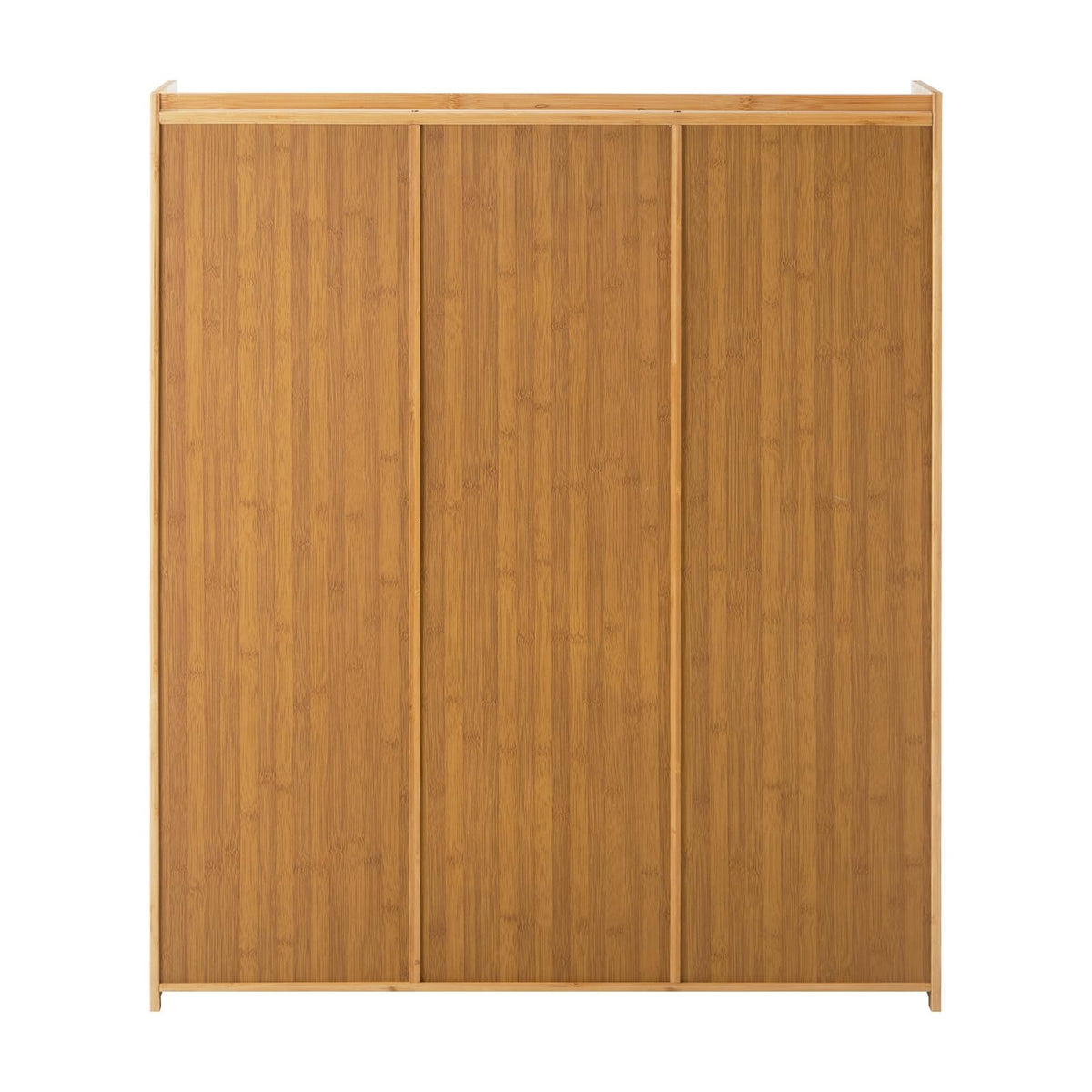 7-Tier Shoe Cabinet with 3 Rattan-Style Doors & Open Lower Shelf