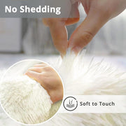 140 × 200 cm White Fluffy Indoor Area Rug