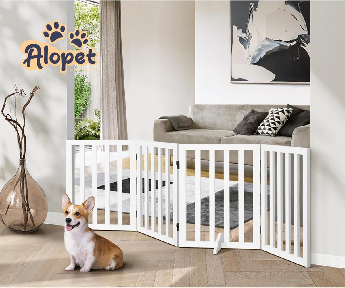 Freestanding Foldable MDF Pet Gate – 3 Sizes, White or Grey
